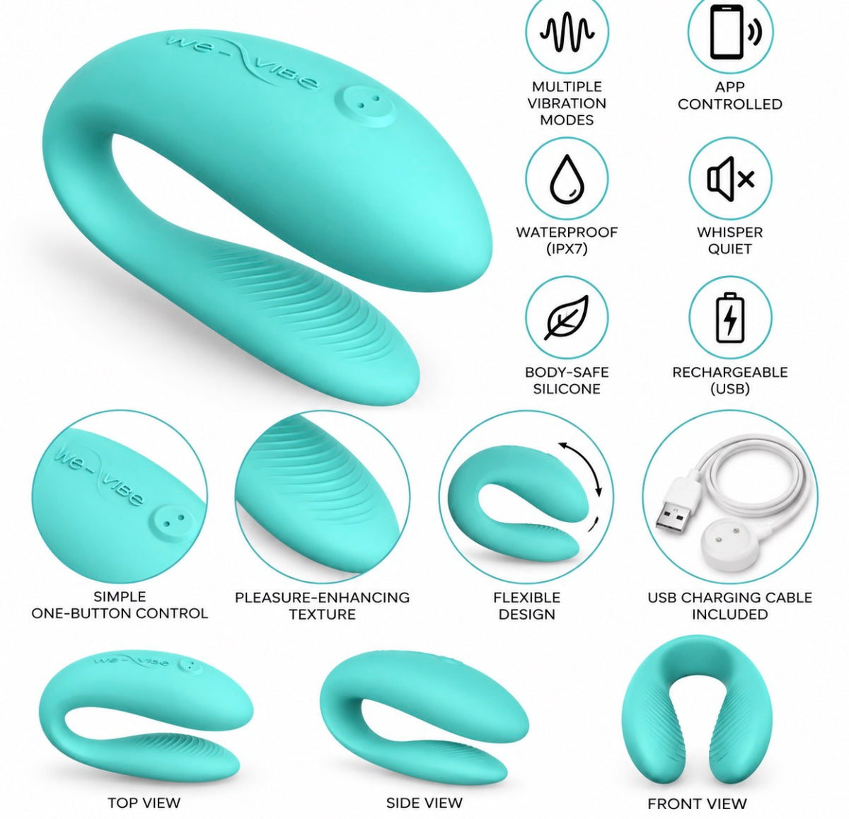 We-Vibe Sync Lite Couples Vibrator – Aqua